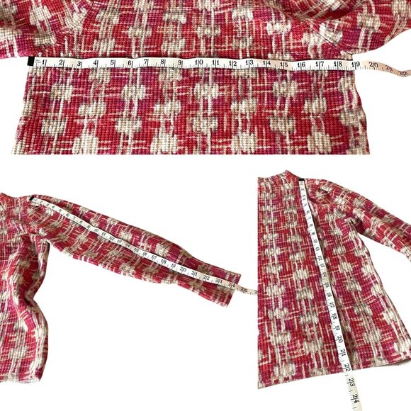 NEW Nic+Zoe Waffle Stitch Stamp Sweater Women's Red/Pink Long Sleeve Top Size L - Picture 4 of 5